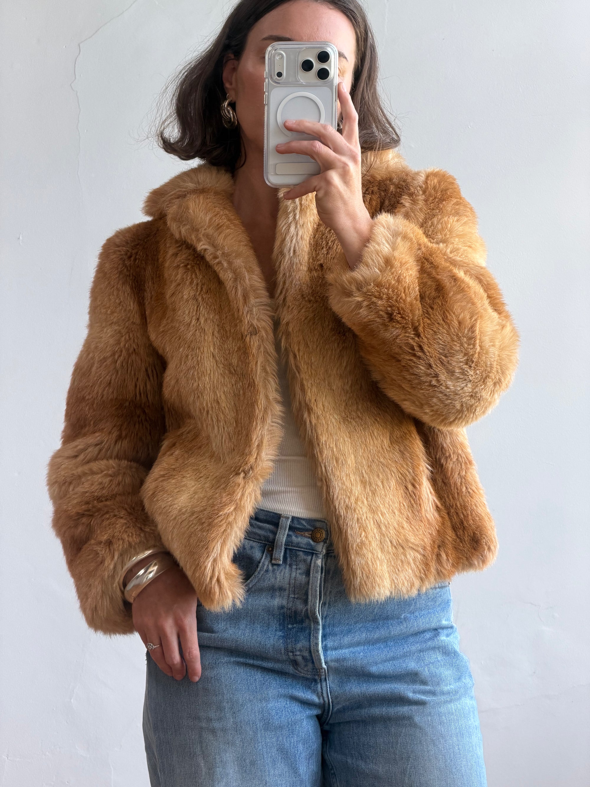 Vintage 70s Faux Fur Caramel Jacket
