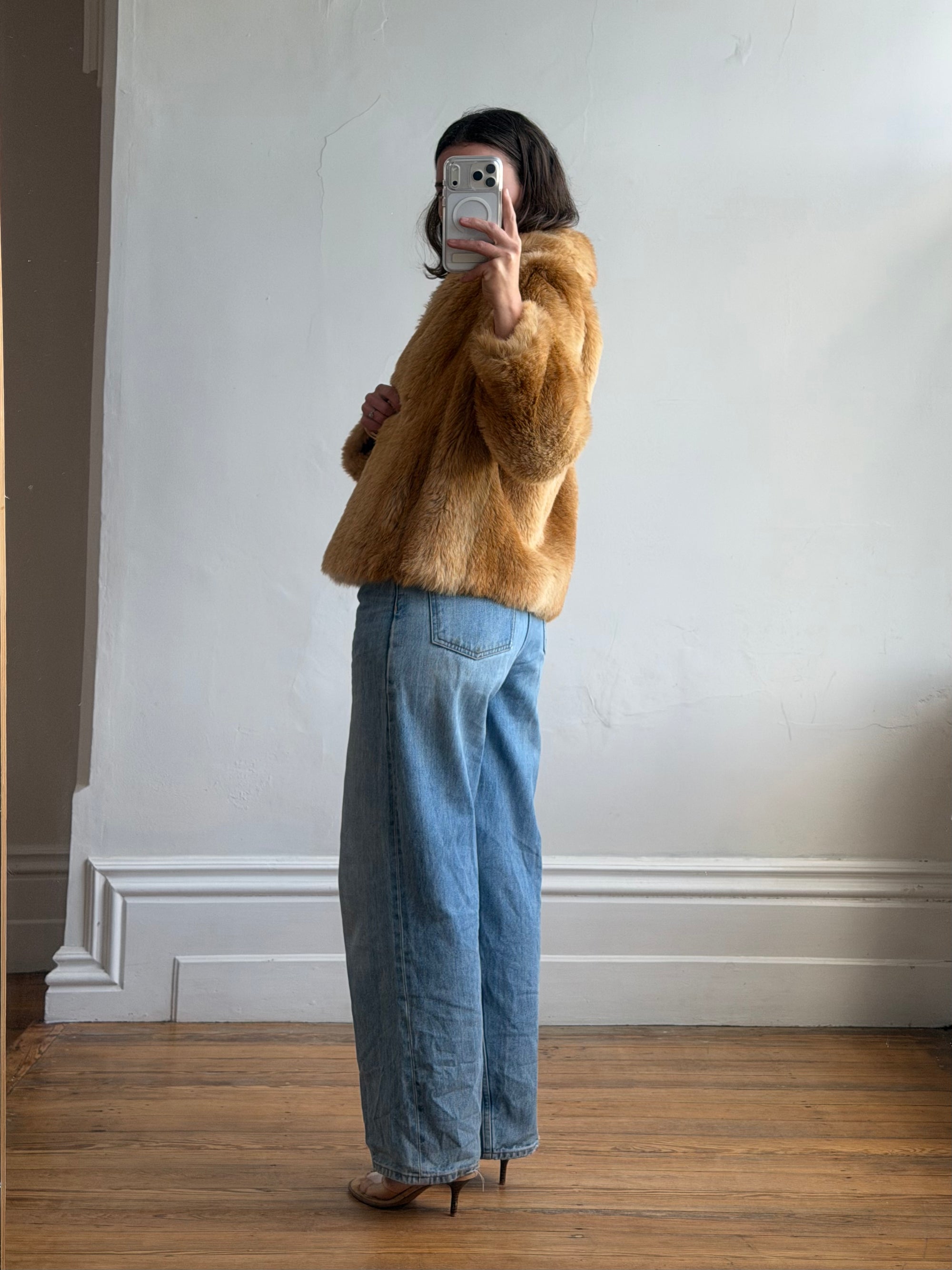 Vintage 70s Faux Fur Caramel Jacket