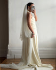 Vintage Long Cathedral Tulle Bridal Veil Ivory White