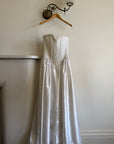 Vintage Y2K Pintuck Pearl Sweetheart Wedding Dress