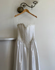 Vintage Y2K Pintuck Pearl Sweetheart Wedding Dress