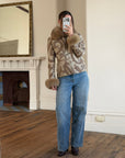 Vintage 70s Paisley Brocade Jacket With Fox Fur Collar & Cuffs