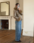 Vintage 70s Paisley Brocade Jacket With Fox Fur Collar & Cuffs