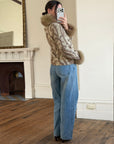 Vintage 70s Paisley Brocade Jacket With Fox Fur Collar & Cuffs