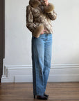 Vintage 70s Paisley Brocade Jacket With Fox Fur Collar & Cuffs