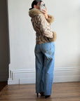 Vintage 70s Paisley Brocade Jacket With Fox Fur Collar & Cuffs