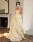 Vintage 90s Italian Butter Double Strap Corset and Tulle Rosette Skirt Set