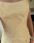 Vintage 90s Italian Butter Double Strap Corset and Tulle Rosette Skirt Set
