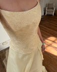 Vintage 90s Italian Butter Double Strap Corset and Tulle Rosette Skirt Set