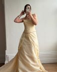 Vintage 90s Italian Butter Double Strap Corset and Tulle Rosette Skirt Set
