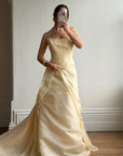 Vintage 90s Italian Butter Double Strap Corset and Tulle Rosette Skirt Set