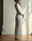 Vintage 90s Ivory Brocade Long Sleeved Bridal Bustier