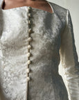 Vintage 90s Ivory Brocade Long Sleeved Bridal Bustier
