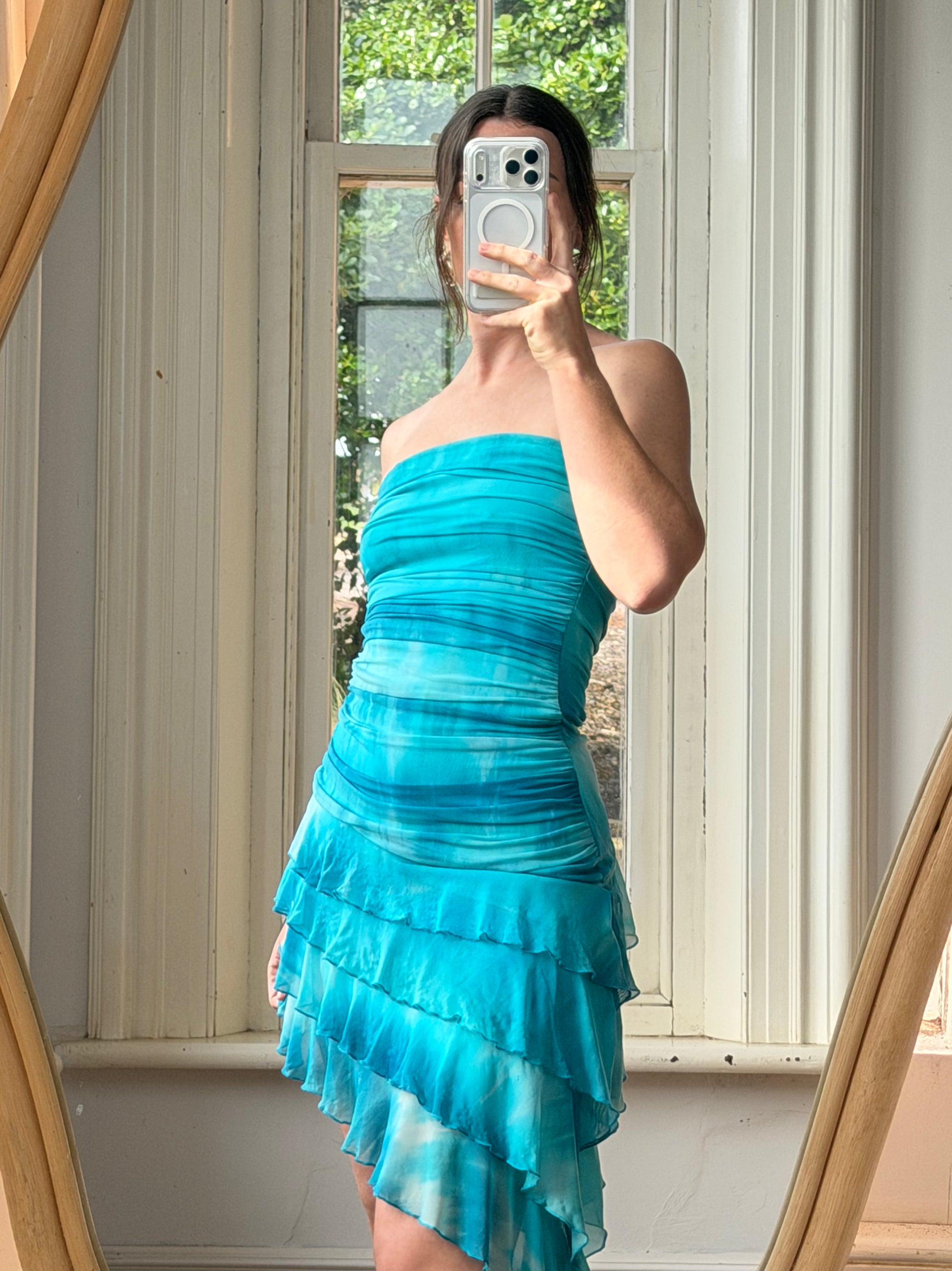 Vintage Y2K Holiday Fairy Dress Ocean