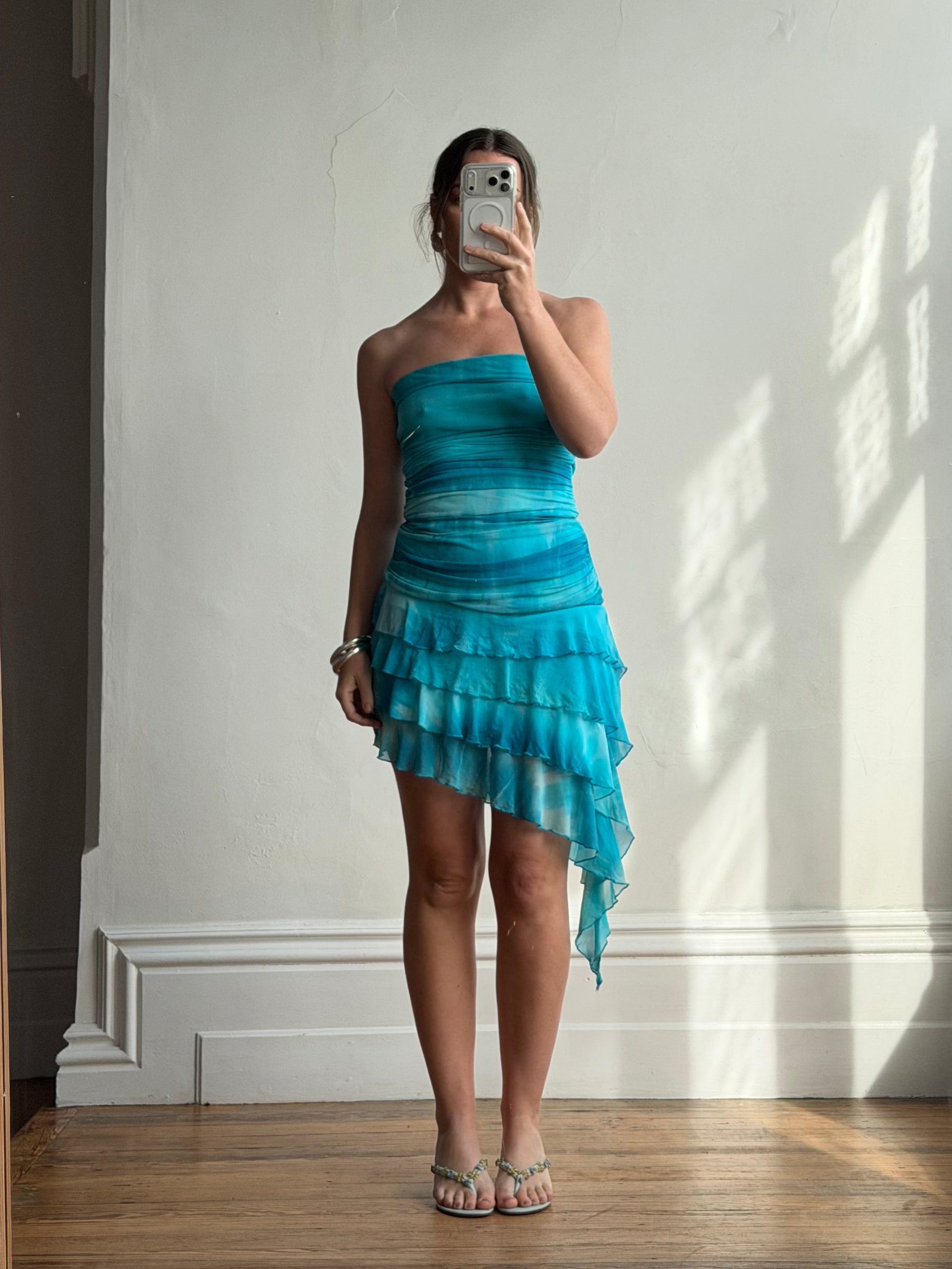 Vintage Y2K Holiday Fairy Dress Ocean
