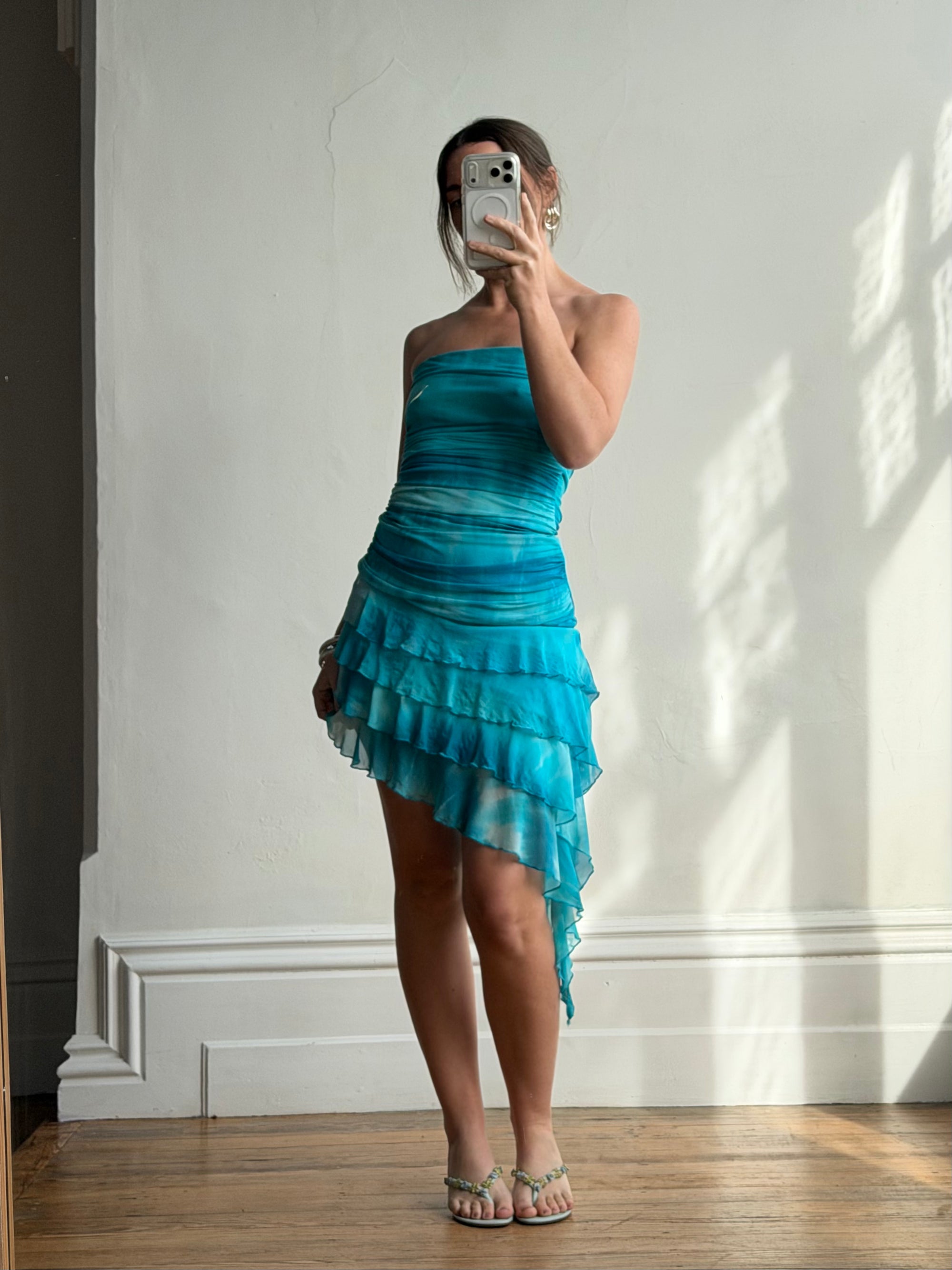 Vintage Y2K Holiday Fairy Dress Ocean