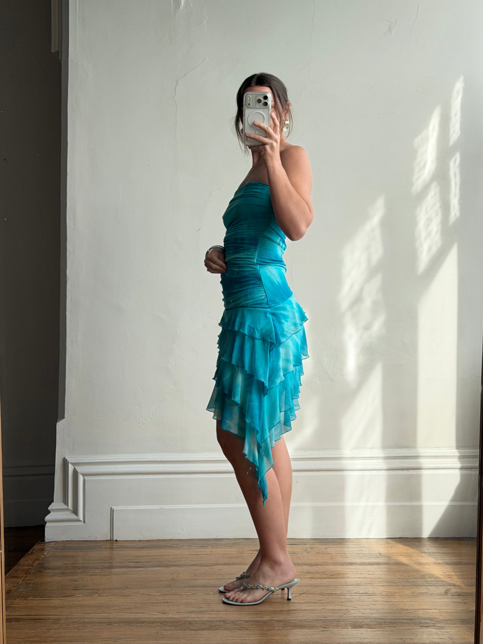 Vintage Y2K Holiday Fairy Dress Ocean
