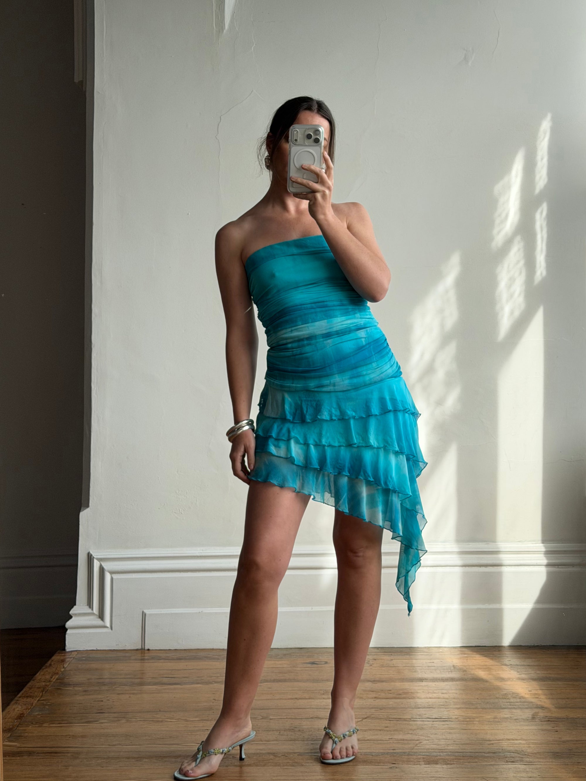 Vintage Y2K Holiday Fairy Dress Ocean