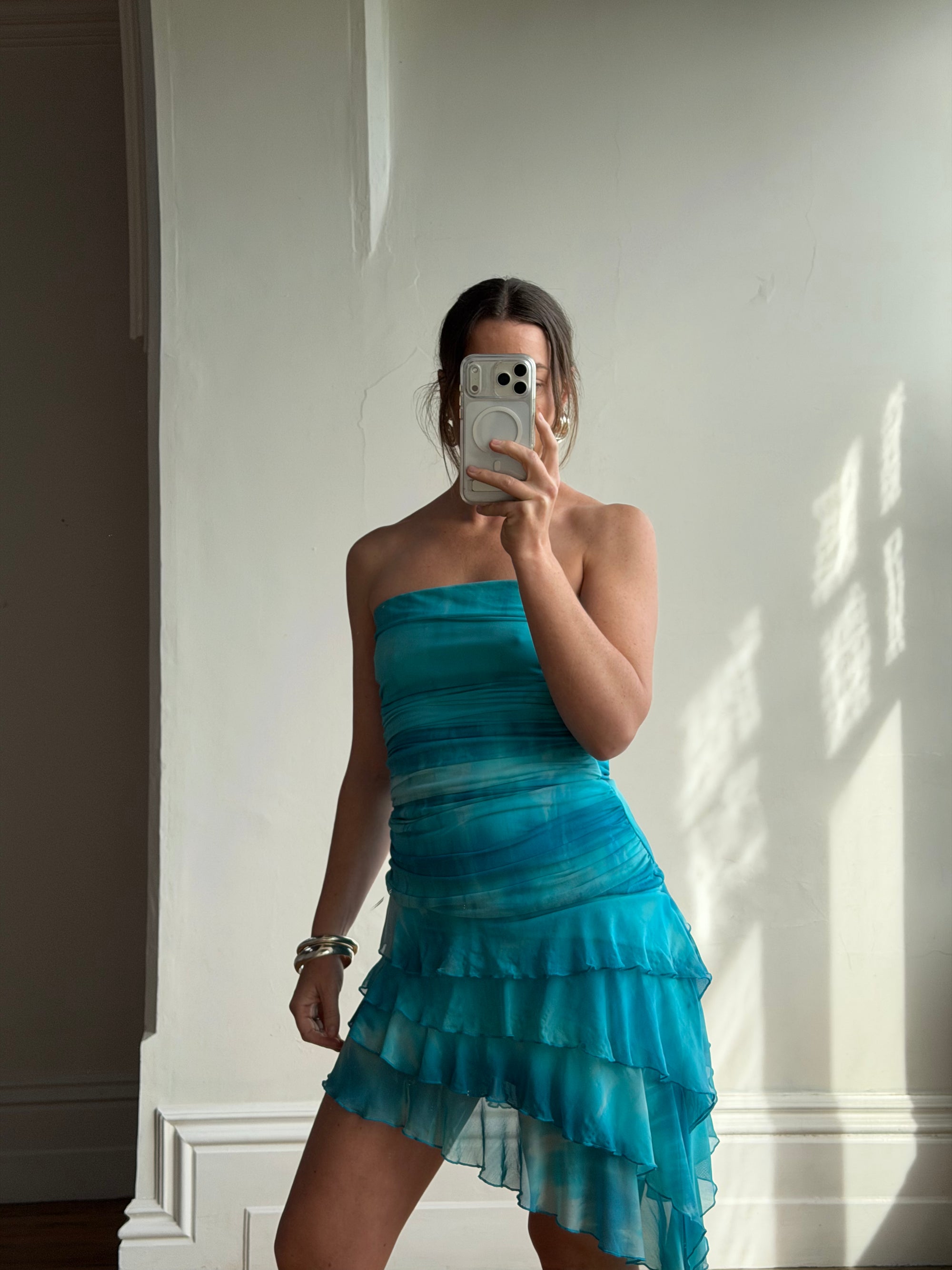 Vintage Y2K Holiday Fairy Dress Ocean