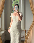 Vintage Y2K Crystal Cap Sleeve Bridal Slip