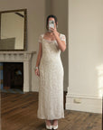 Vintage Y2K Crystal Cap Sleeve Bridal Slip