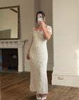 Vintage Y2K Crystal Cap Sleeve Bridal Slip