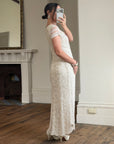 Vintage Y2K Crystal Cap Sleeve Bridal Slip