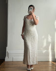 Vintage Y2K Crystal Cap Sleeve Bridal Slip