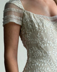 Vintage Y2K Crystal Cap Sleeve Bridal Slip
