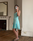 Vintage 90s Silk Chiffon Aqua Fairy Dress
