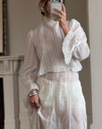 Antique Edwardian Pintuck Lace Cotton Crop and Skirt Set