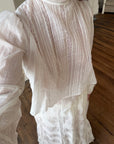 Antique Edwardian Pintuck Lace Cotton Crop and Skirt Set