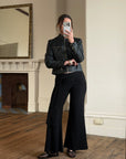 Vintage 90s Faux Leather Biker Jacket Noir