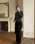Vintage 90s Faux Leather Biker Jacket Noir