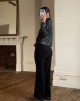 Vintage 90s Faux Leather Biker Jacket Noir