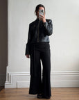 Vintage 90s Faux Leather Biker Jacket Noir