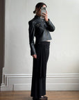 Vintage 90s Faux Leather Biker Jacket Noir