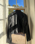 Vintage 90s Faux Leather Biker Jacket Noir
