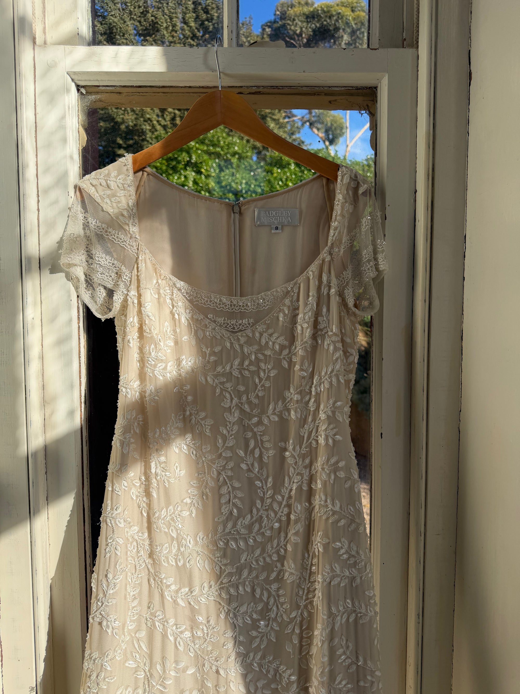 Vintage Y2K Crystal Cap Sleeve Bridal Slip