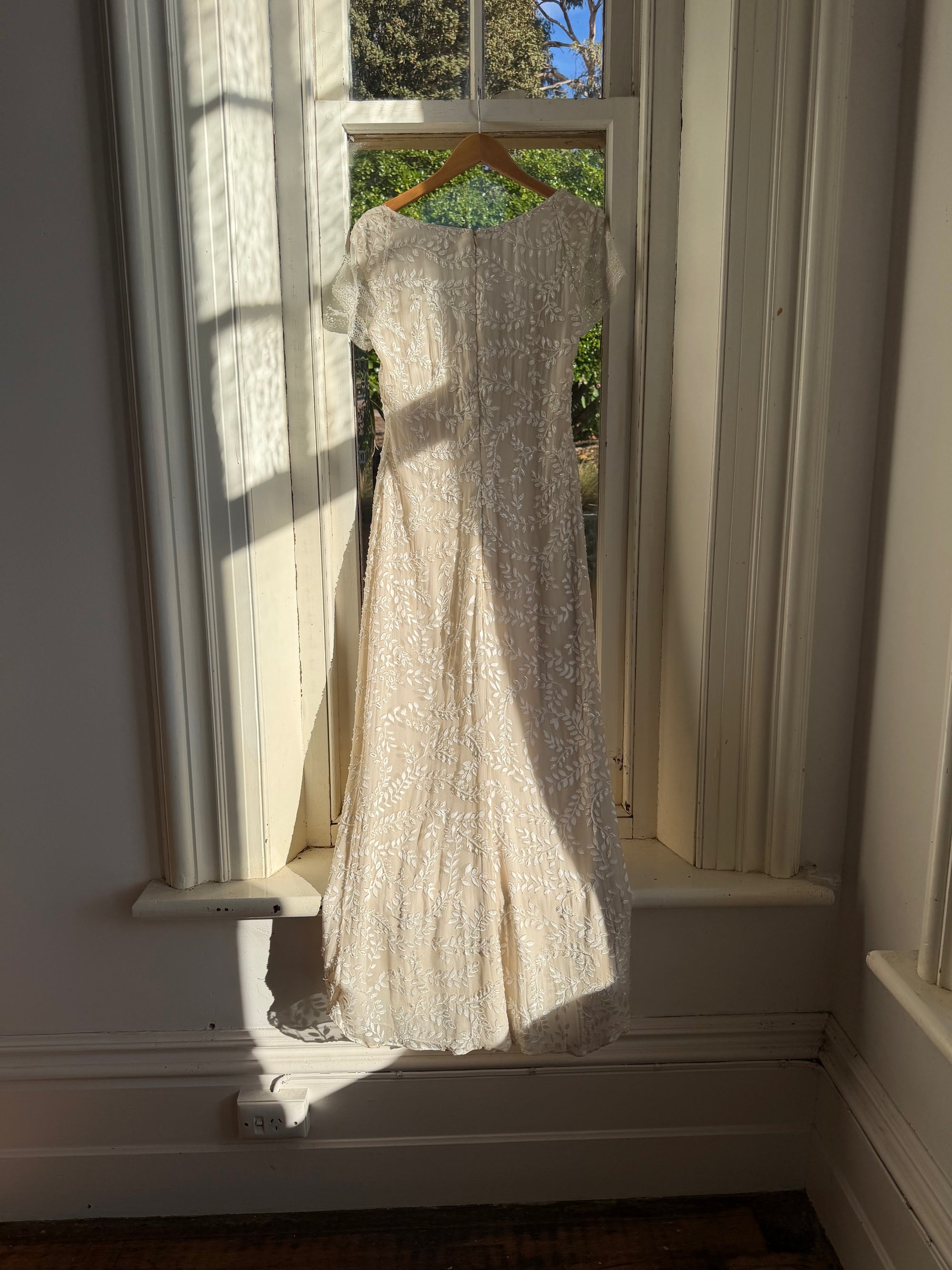 Vintage Y2K Crystal Cap Sleeve Bridal Slip