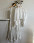 Antique Edwardian Pintuck Lace Cotton Crop and Skirt Set