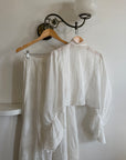 Antique Edwardian Pintuck Lace Cotton Crop and Skirt Set