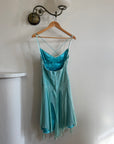 Vintage 90s Silk Chiffon Aqua Fairy Dress