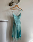 Vintage 90s Silk Chiffon Aqua Fairy Dress