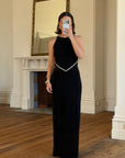 Vintage 90s Bandage Rhinestone Backless Gown