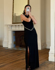 Vintage 90s Bandage Rhinestone Backless Gown