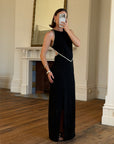 Vintage 90s Bandage Rhinestone Backless Gown