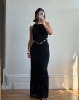 Vintage 90s Bandage Rhinestone Backless Gown