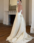 Vintage 90s Italian Halter Satin Princess Wedding Dress Set