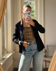 Vintage 90s Cheetah Camisole and Button Up Shirt Set